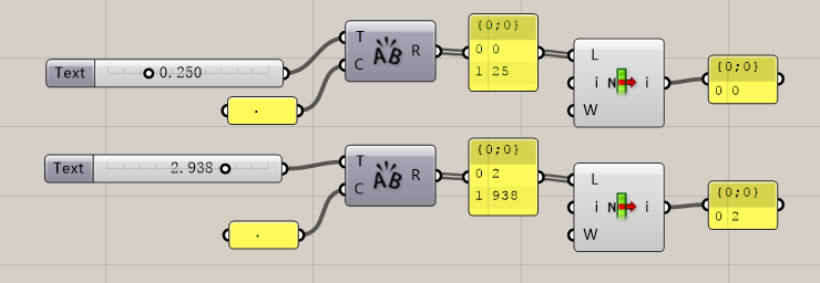 grasshopper浮点数转化为整数的方法-字符串分割法