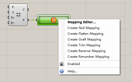 Mapping Editor... Create Null Mapping Create Flatten Mapping Create Graft Mapping Create Trim Mapping Create Reverse Mapping Create Renumber Mapping Enabled Help... 