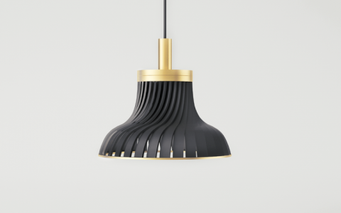 旋转型木条扭曲吊灯Rhino犀牛模型下载